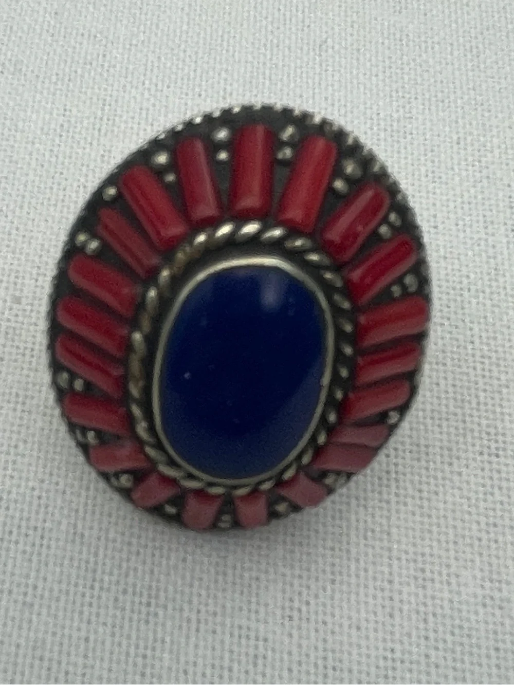 Bold Blue and Red Statement Ring - Women Jewelry